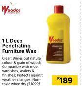 Builders Warehouse Woodoc deep penetrating furniture wax-1l offer