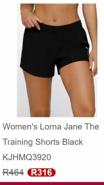 Women's lorna jane the training shorts black