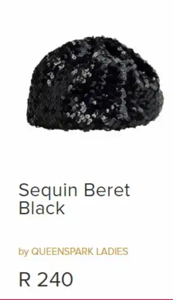 Queenspark Sequin beret black offer