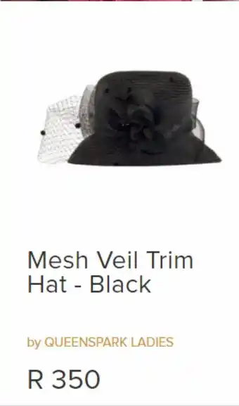 Mesh veil trim hat black