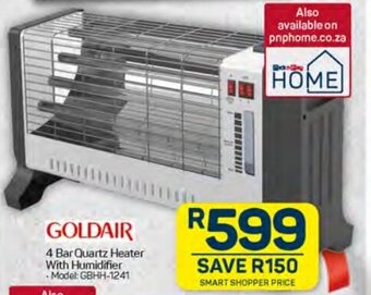 Pick n Pay GOLDAIR 4 Bar Quartz Heater With Humidifier offer