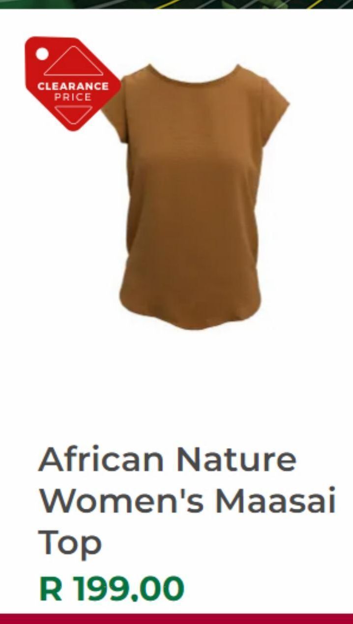 African nature women's maasai top offer at Outdoor Warehouse