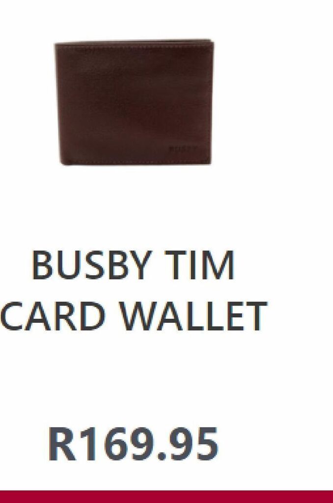 Busby tim card wallet offer at Busby Leather