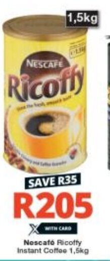 Checkers Nescafe Ricoffy Instant Coffee 1,5kg offer