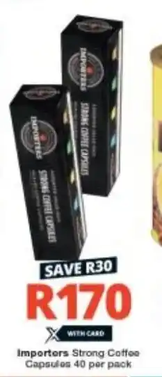 Checkers Importers Strong Coffee Capsules 40 per pack offer