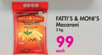 Makro FATTI'S & MONI'S Macaroni 3 kg offer
