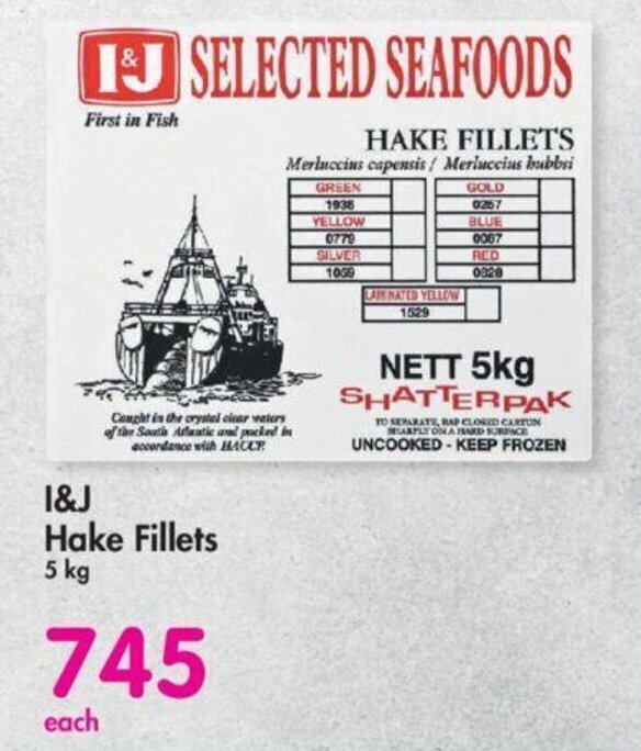 I&J Hake Fillets 5 kg offer at Makro