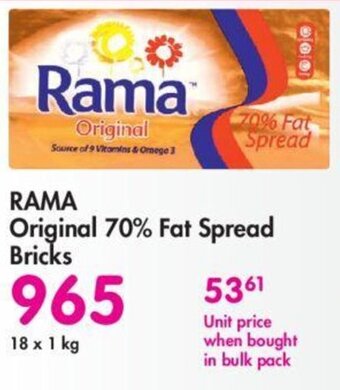 Makro Rama Original 70% Fat Spread Bricks offer