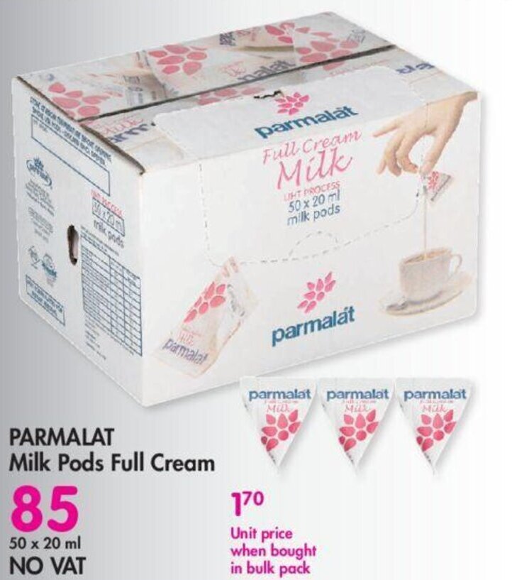 PARMALAT Milk Pods Full Cream offer at Makro