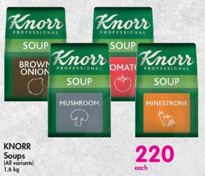 KNORR Soups (All variants) 1.6kg offer at Makro