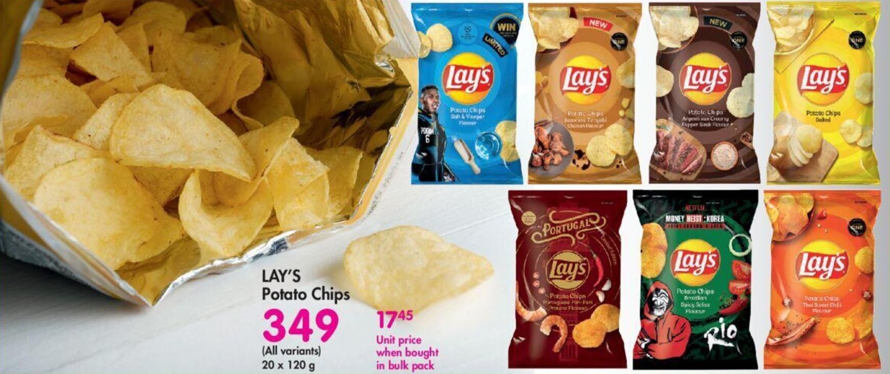 LAY'S Potato Chips (All variants) 20 x 120 g offer at Makro