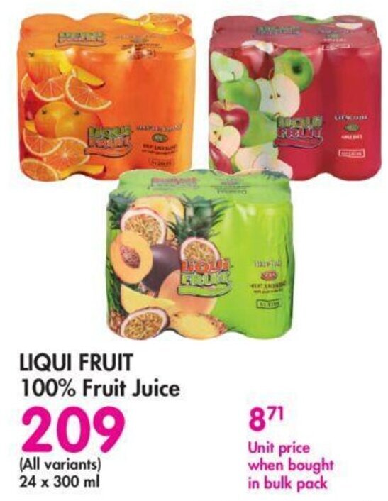 LIQUI FRUIT 100 Fruit Juice offer at Makro