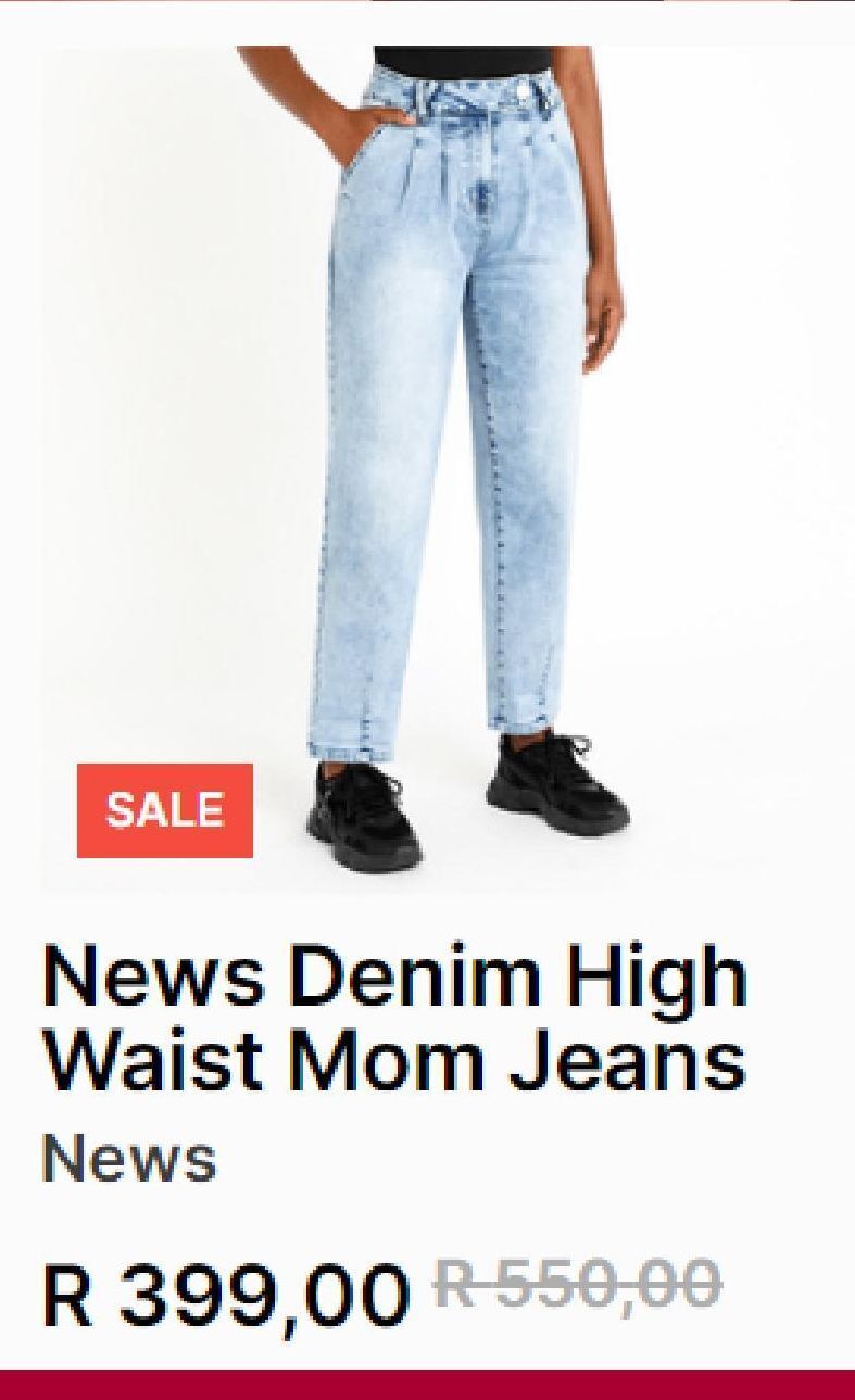 News denim high waist mom jeans offer at Foschini