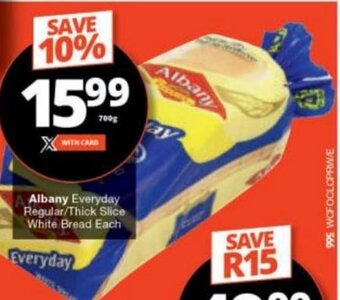 Checkers Albany Everyday Regular/Thick Slice White Bread Each offer