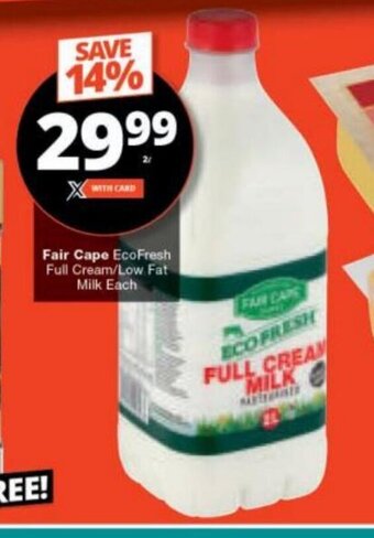 Fair Cape EcoFresh Full Cream/Low Fat Milk Each