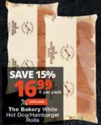 Checkers The Bakery White Hot Dog/Hamburger Rolls offer