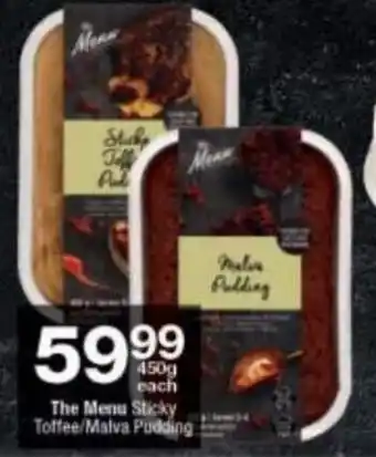 Checkers The Menu Sticky Toffee/Malva Pudding offer