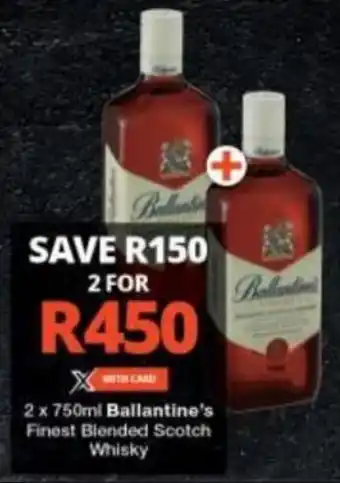 Checkers 2 x 750ml Ballantine's Finest Blended Scotch Whisky offer