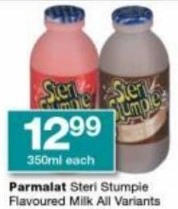 Checkers Parmalat Steri Stumpie Flavoured Milk All Variants offer