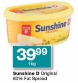 Checkers Sunshine D Original 60% Fat Spread offer