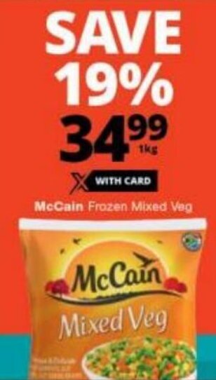 Checkers McCain Frozen Mixed Veg offer