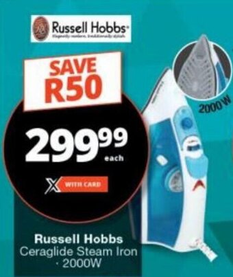 Checkers Russell Hobbs Ceraglide Steam Iron 2000W offer