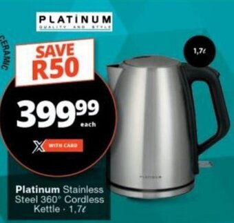 Checkers Platinum Stainless Steel 360° Cordless Kettle - 1,7L offer