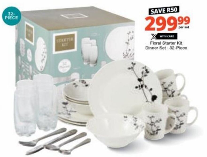 Floral Starter Kit Dinner Set32Piece offer at Checkers