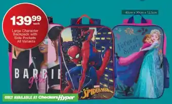 Checkers Large Character Backpack with Side Pockets All Variants offer