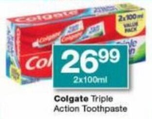 Checkers Colgate Triple Action Toothpaste offer
