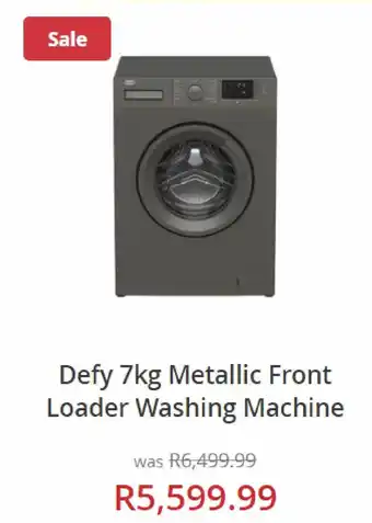 Hirsch's Defy 7kg Metallic Front Loader Washing Machine offer