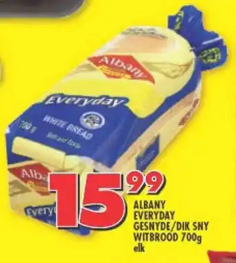 Shoprite ALBANY EVERYDAY GESNYDE/DIK SNY WITBROOD 700g elk offer