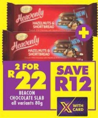 Shoprite BEACON CHOCOLATE SLAB all variants 80g offer