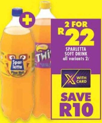 Shoprite SPARLETTA SOFT DRINK all variants 2L offer