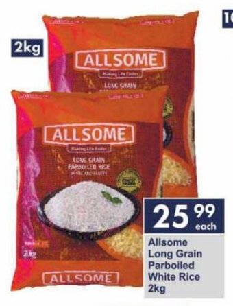 President Hyper Allsome Long Grain Parboiled White Rice 2kg offer