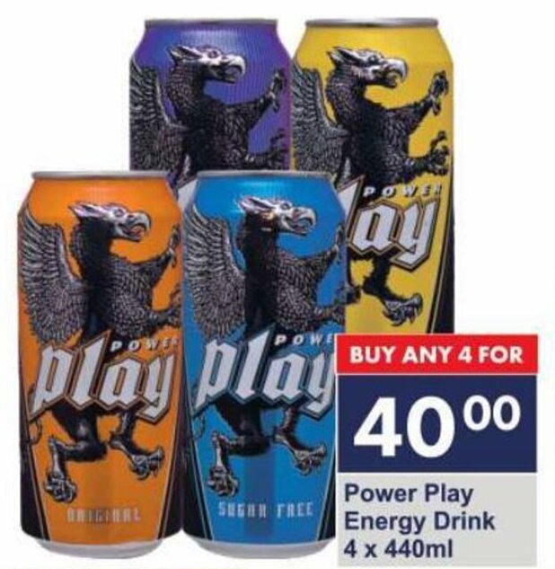 Power Play Energy Drink 4x440ml offer at President Hyper