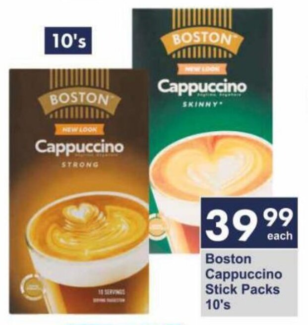 Boston Cappuccino Stick Packs 10's offer at President Hyper