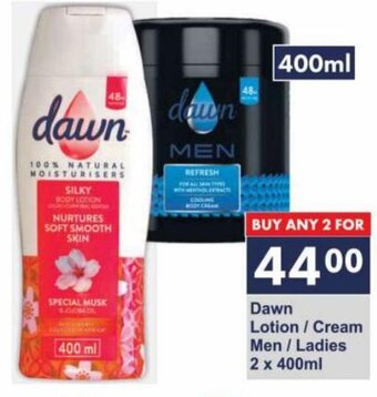 President Hyper Dawn Lotion / Cream Men / Ladies 2 x 400ml offer
