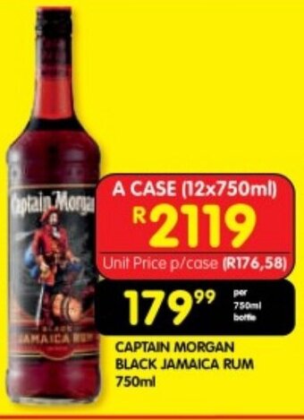 Shoprite CAPTAIN MORGAN BLACK JAMAICA RUM 750ml offer