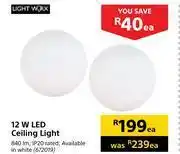 Builders Warehouse Lightworx 12wled ceiling light-each offer