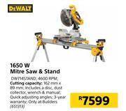 Builders Warehouse Dewalt 1650w mitre saw & stand offer