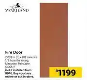 Builders Warehouse Swartland fire door 2.032m(h) x 813mm(w) offer