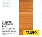 Builders Warehouse Lotus horizontal red grandis door 2m (h) x 813mm (w) offer