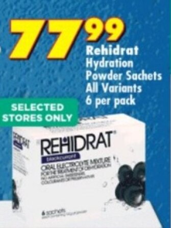 Shoprite Rehidrat Hydration Powder Sachets All Variants 6 per pack offer