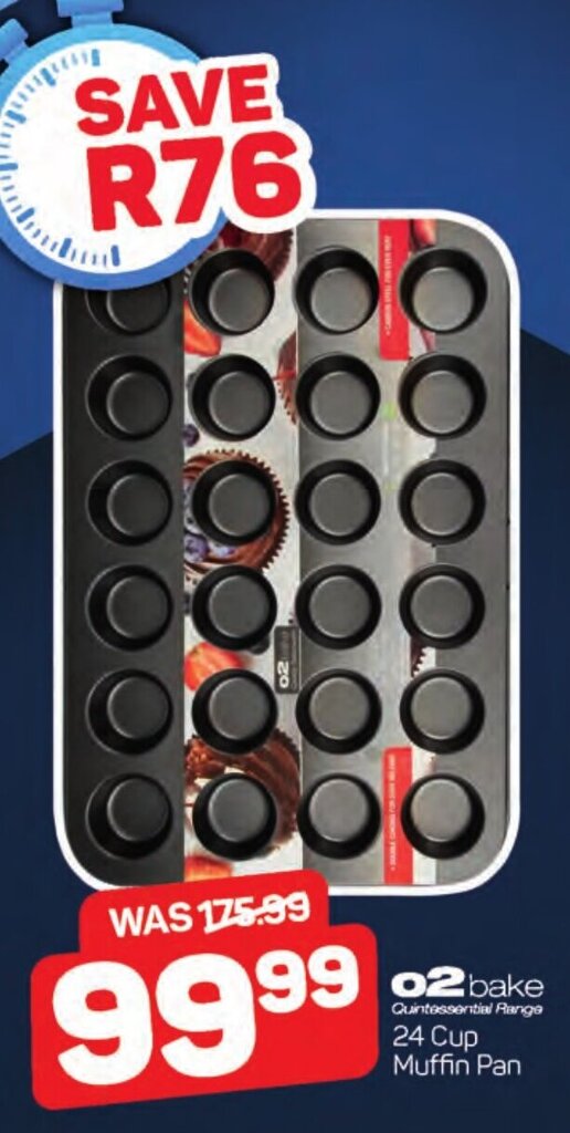 02 bake Quintessential Range 24 Cup Muffin Pan offer at Pick n Pay