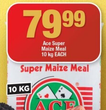 Ace Super Maize Meal 10 kg EACH offer at OK Grocer