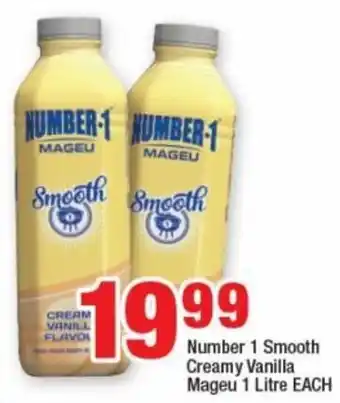 OK Grocer Number 1 Smooth Creamy Vanilla Mageu 1 Litre EACH offer