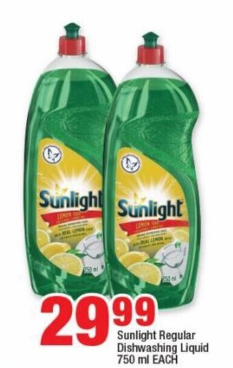 Sunlight Regular Dishwashing Liquid 750 ml EACH