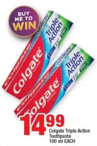OK MiniMark Colgate Triple Action Toothpaste 100 ml EACH offer