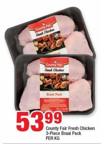 OK MiniMark County Fair Fresh Chicken 3-Piece Braai Pack PER KG offer